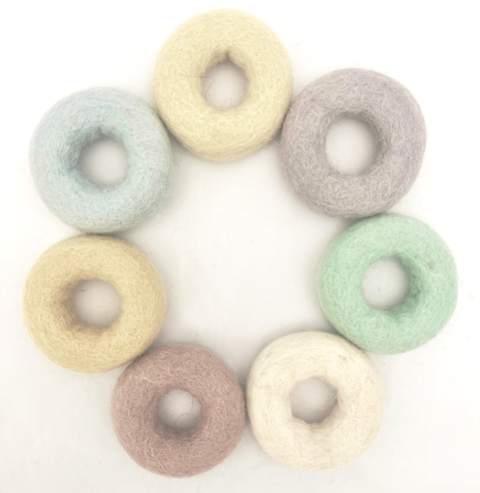 Papoose Pastel Felt Doughnuts 7pc