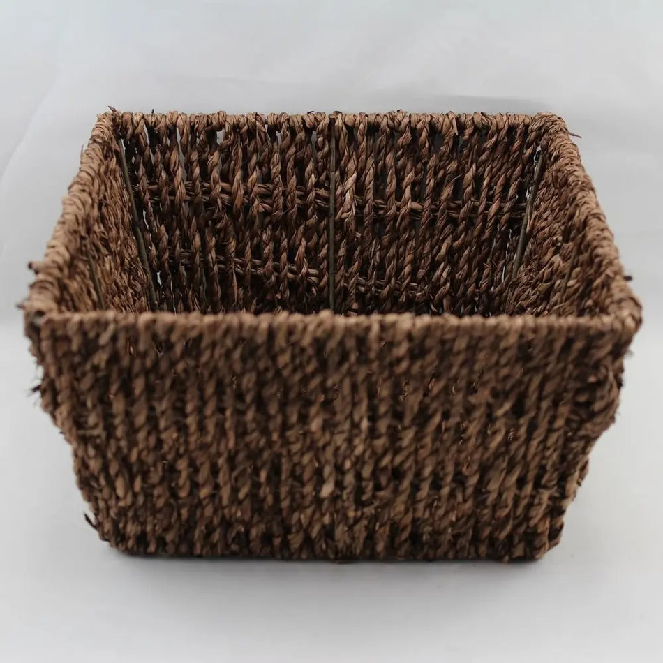 Masterworks Large Square Seagrass Tray Chocolate
