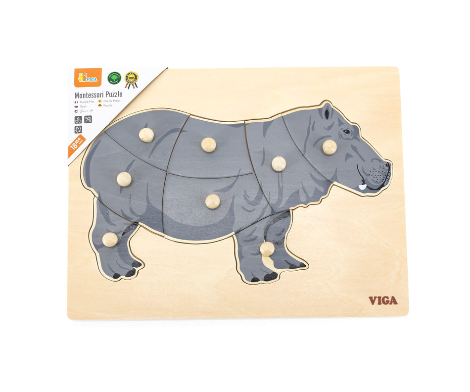 Viga Montessori Puzzle Hippo