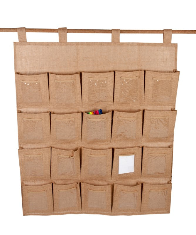 Hessian Parent/Hat Hanging Pockets (20)