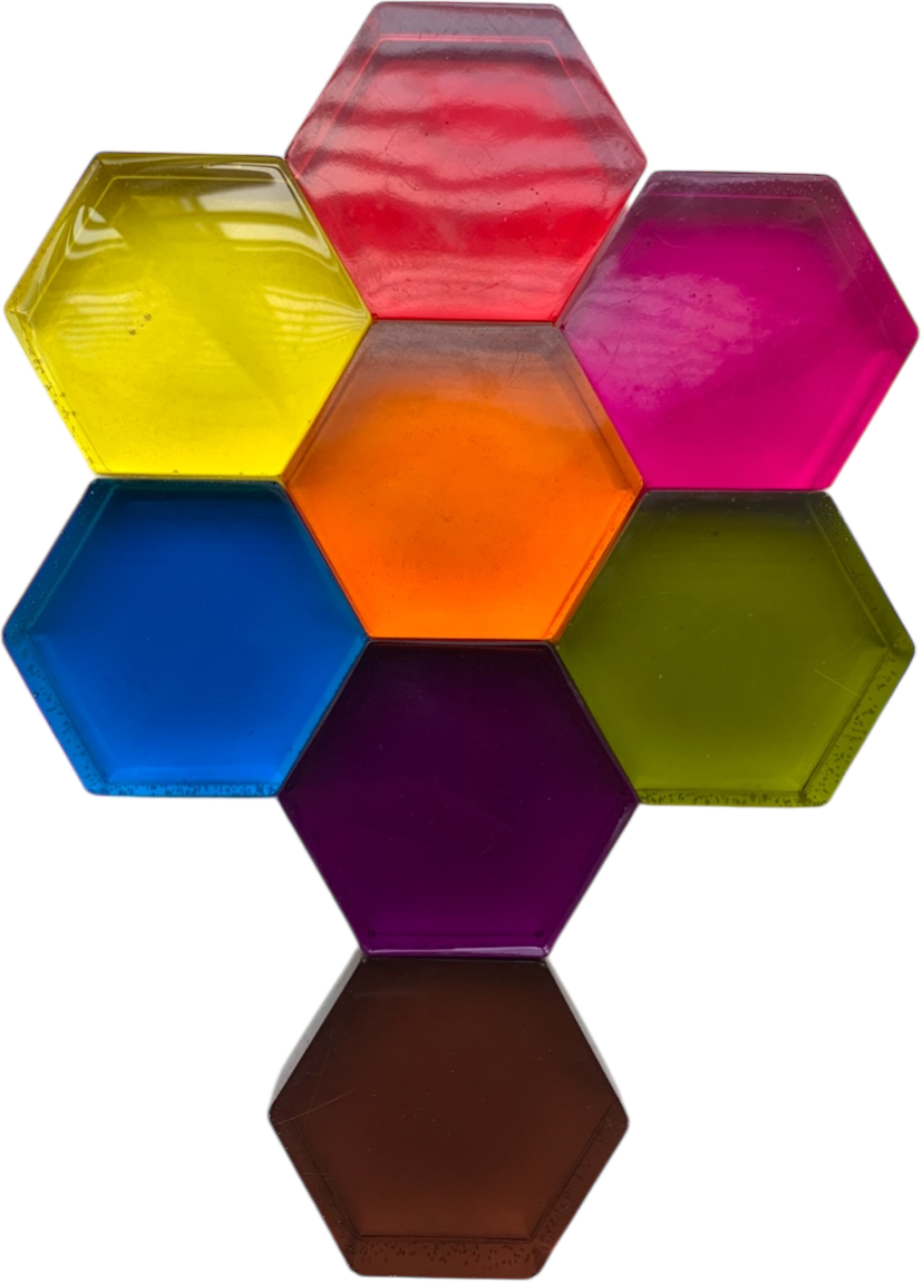 Papoose Phatt Hexagon Lucite 8pc