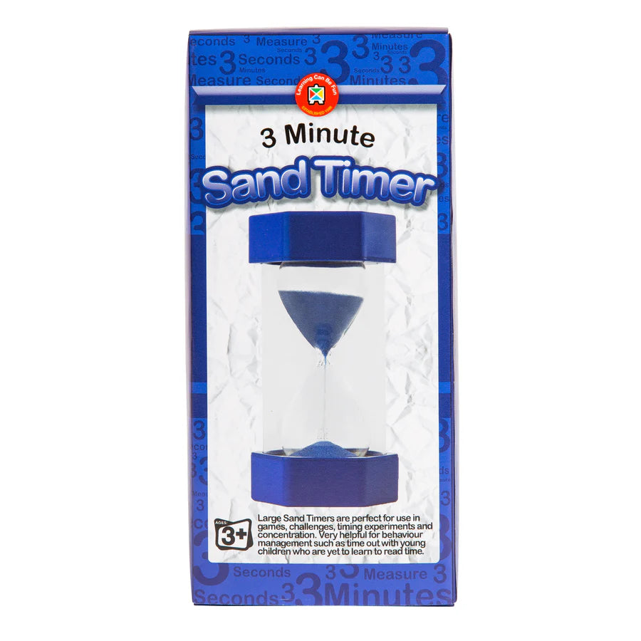 Large Sand Timer 3 Minutes Blue