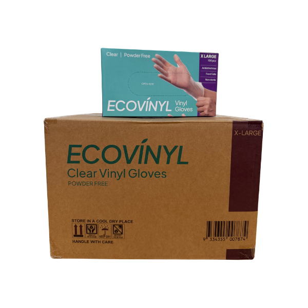 ECO Vinyl Powder Free Clear Disposable Gloves EXTRA-LARGE 1,000pk