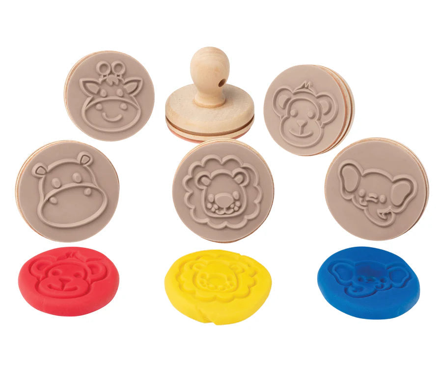 Wood Dough Stamps Set 6 Jungle