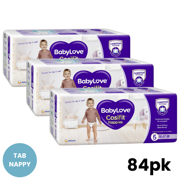 BabyLove Cosifit Nappies Size 5 Walker (12-17kg) 84pk