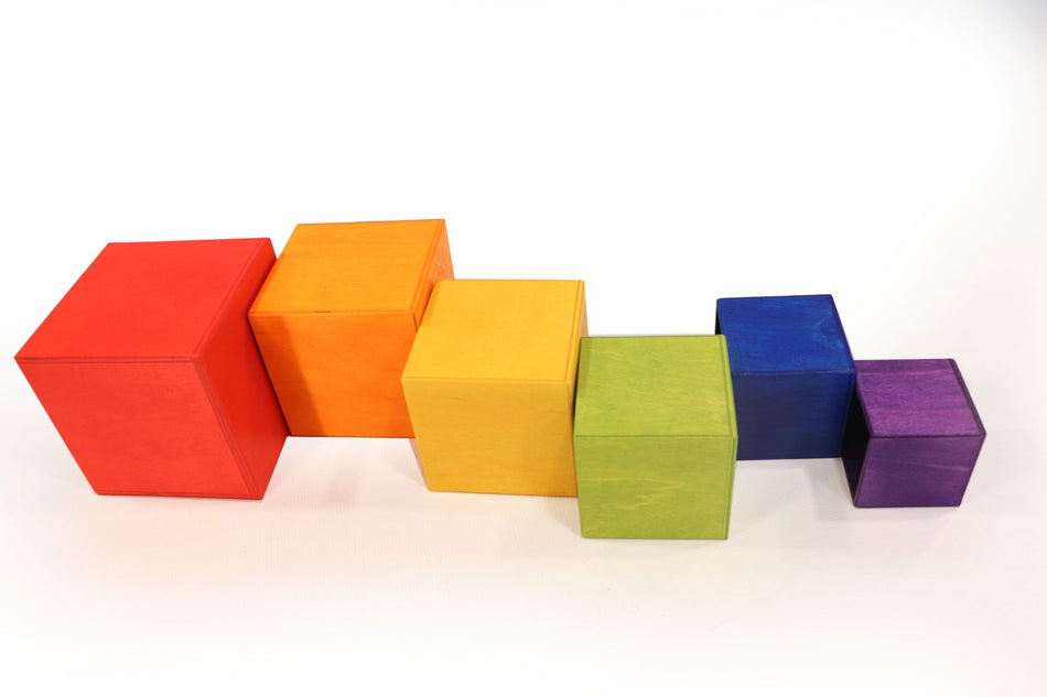 Fauna Wooden Stacking Boxes Rainbow