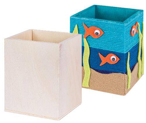 Wooden Pencil Holder 8x8.2x10cm