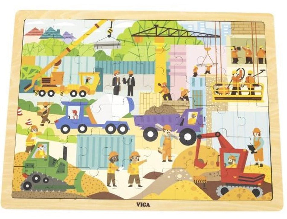 Viga Wooden City Transportation Puzzle 48pc