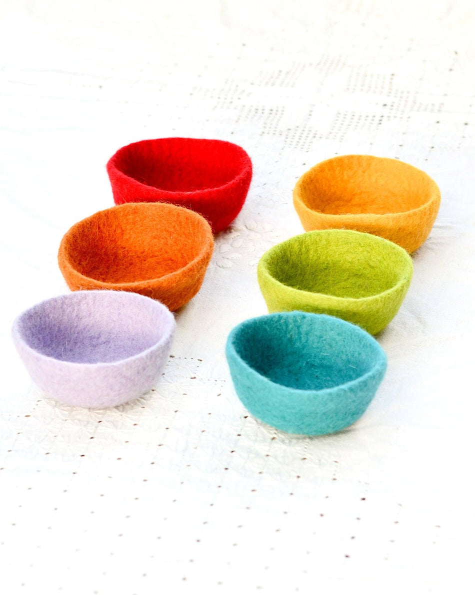 Tara Treasures Felt Small Rainbow Bowls 6pc
