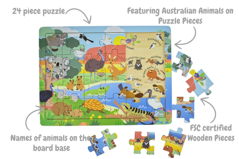 Koala Dream Aussie Animal & Names Puzzle 24pc