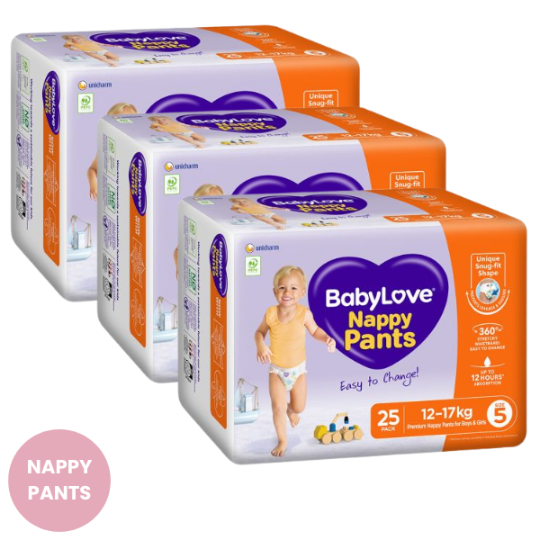 BabyLove Nappy Pants Size 5 Walker (12-17kg) 75pk