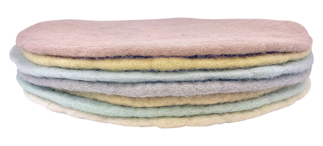 Papoose Pastel Round Mats 30cm 7pc