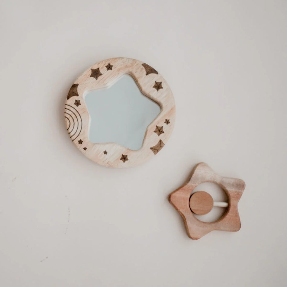 Q Toys Star Rattle and Baby Mirror