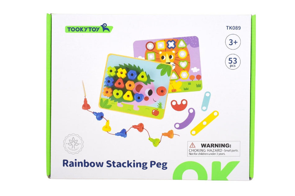 Tooky Toy Rainbow Stacking Pegs
