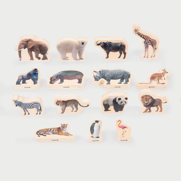 Tickit Wooden Wild Animal Blocks