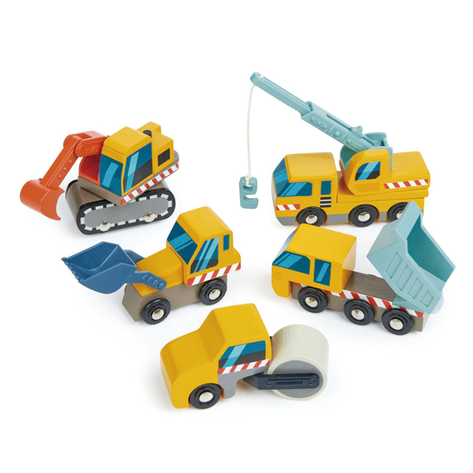 Tender Leaf Wooden Construction Car Set 5pc