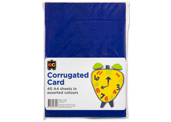 Corrugated Card Coloured A4 Pk 40