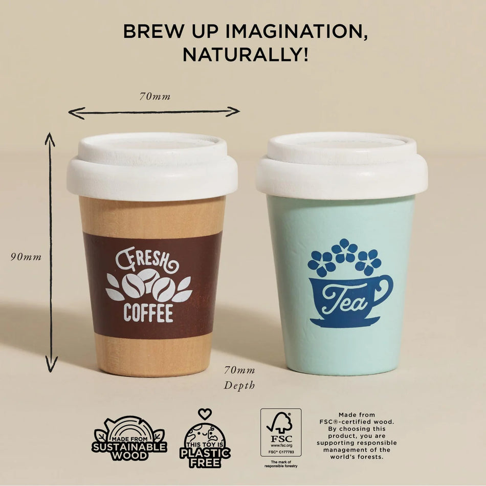 Le Toy Van Tea & Coffee Re-Useable Eco Cups 2pc