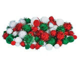 Pom Poms Christmas Colours 300pk