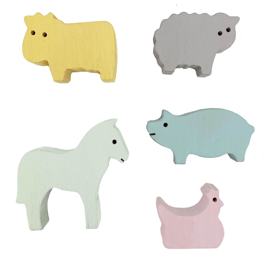 Papoose Pastel Wood Farm Life 5pc