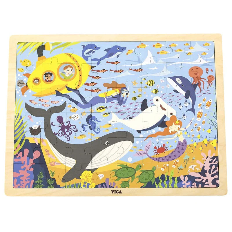 Viga Wooden Sea Life Puzzle 48pc