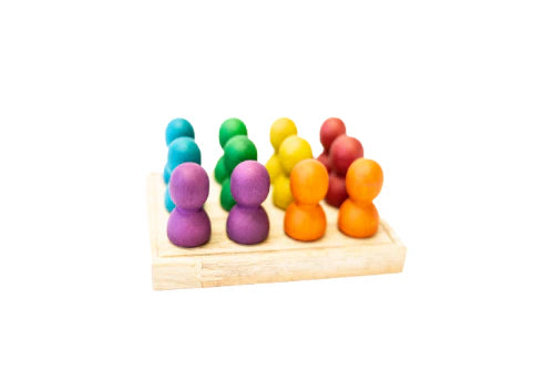 Q Toys Mini Rainbow People on Wood Tray