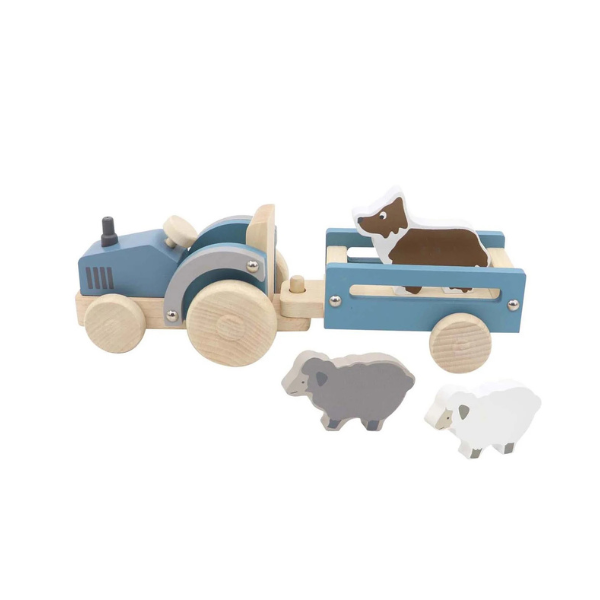 Kaper Kidz Wood Tractor with Sheep Dog